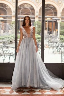Yolanda Beaded Tulle Gown - Silver 18 Yolanda Beaded Tulle Gown - Silver -Alamour The Label Shop 101 aa4455e0 e9df 4e58 8706 fd33cafe2f93