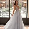 Yolanda Beaded Tulle Gown - Silver