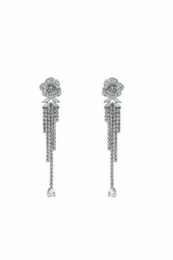 Katia Silver Flower Drop Earrings