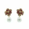 Marni Pink Flower Pearl Stud