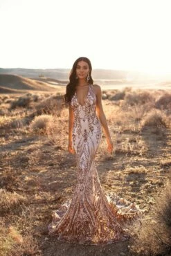 Ariya Sequin Gown - Rose Gold -Alamour The Label Shop 16 15c7ba1b 5db7 4e44 9b4a 0e8f3d794761