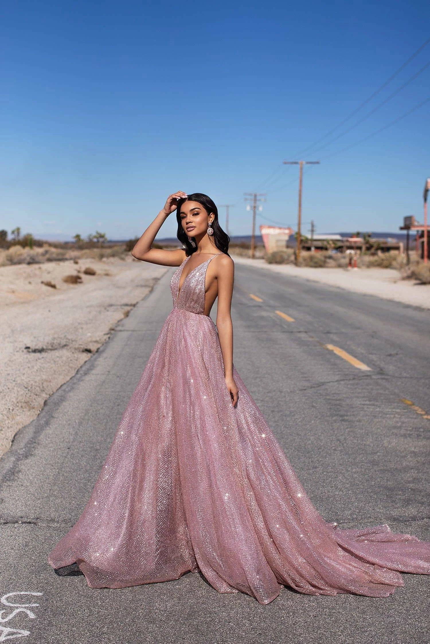 Electra Glitter Gown - Rose Gold 7 Electra Glitter Gown - Rose Gold - Image 5