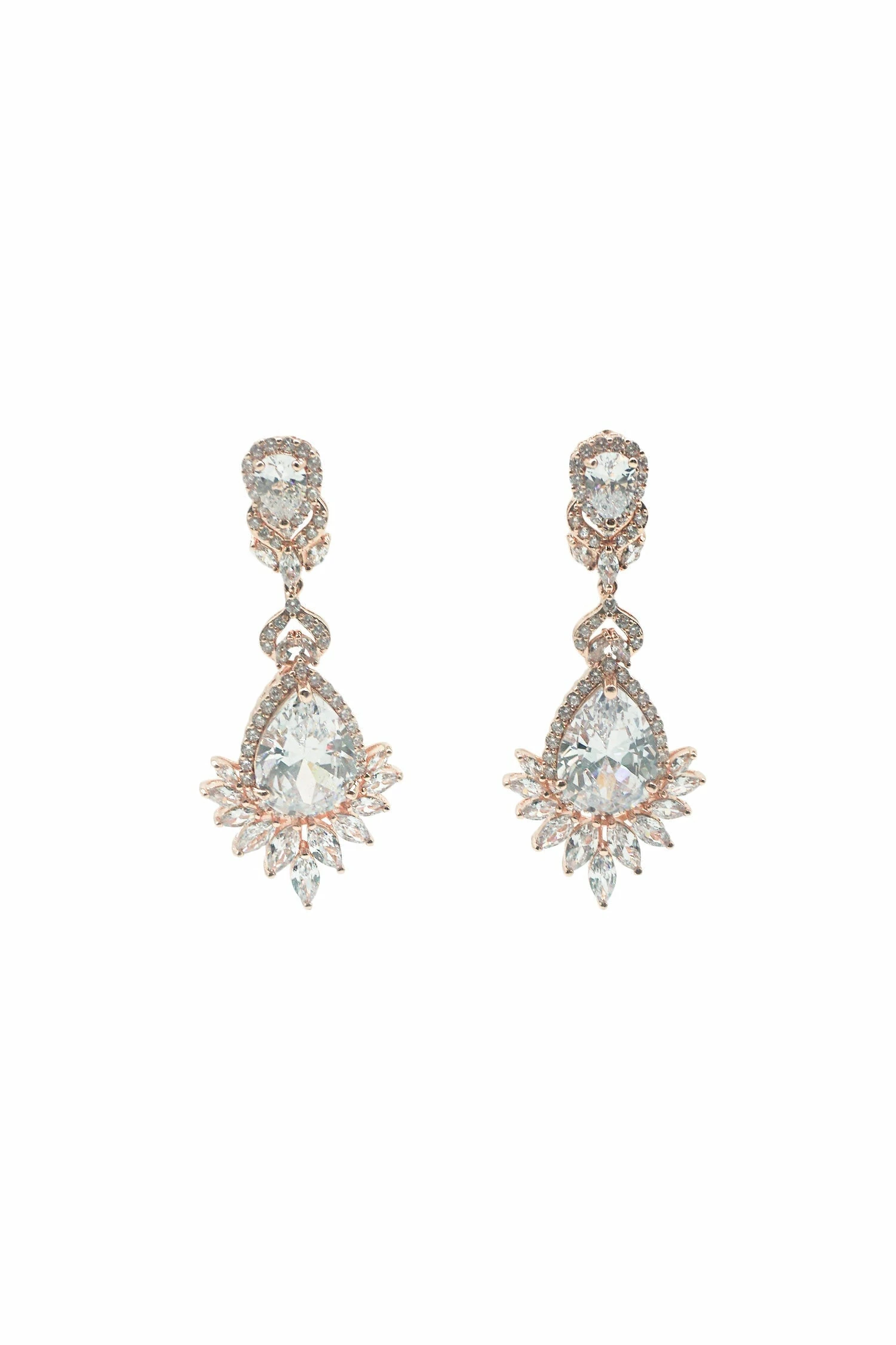 Araminta Rose Gold Embellished Earrings 3 Araminta Rose Gold Embellished Earrings