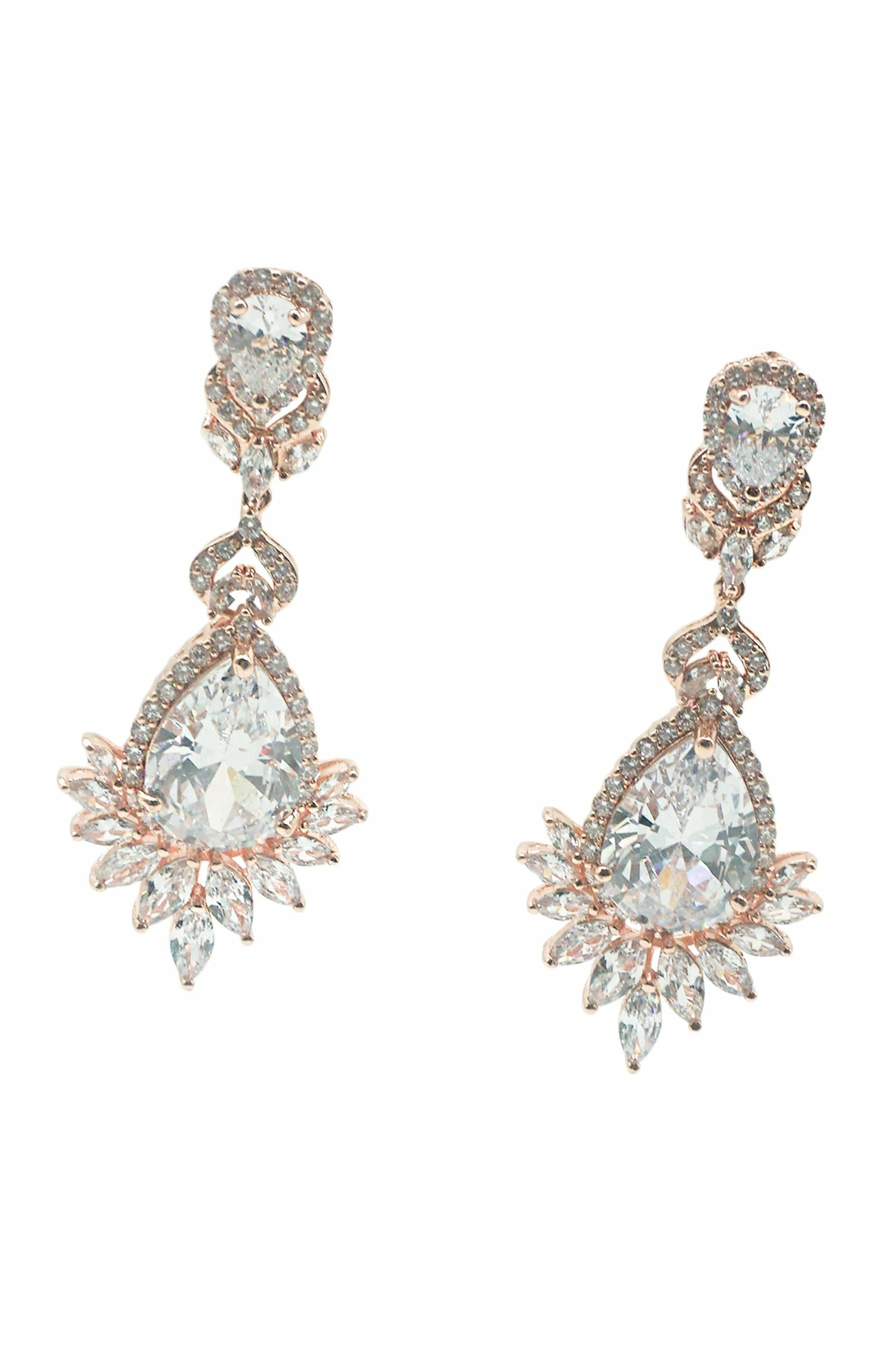 Araminta Rose Gold Embellished Earrings 5 Araminta Rose Gold Embellished Earrings - Image 3
