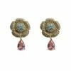 Danielle Gold Diamante Flower Earrings