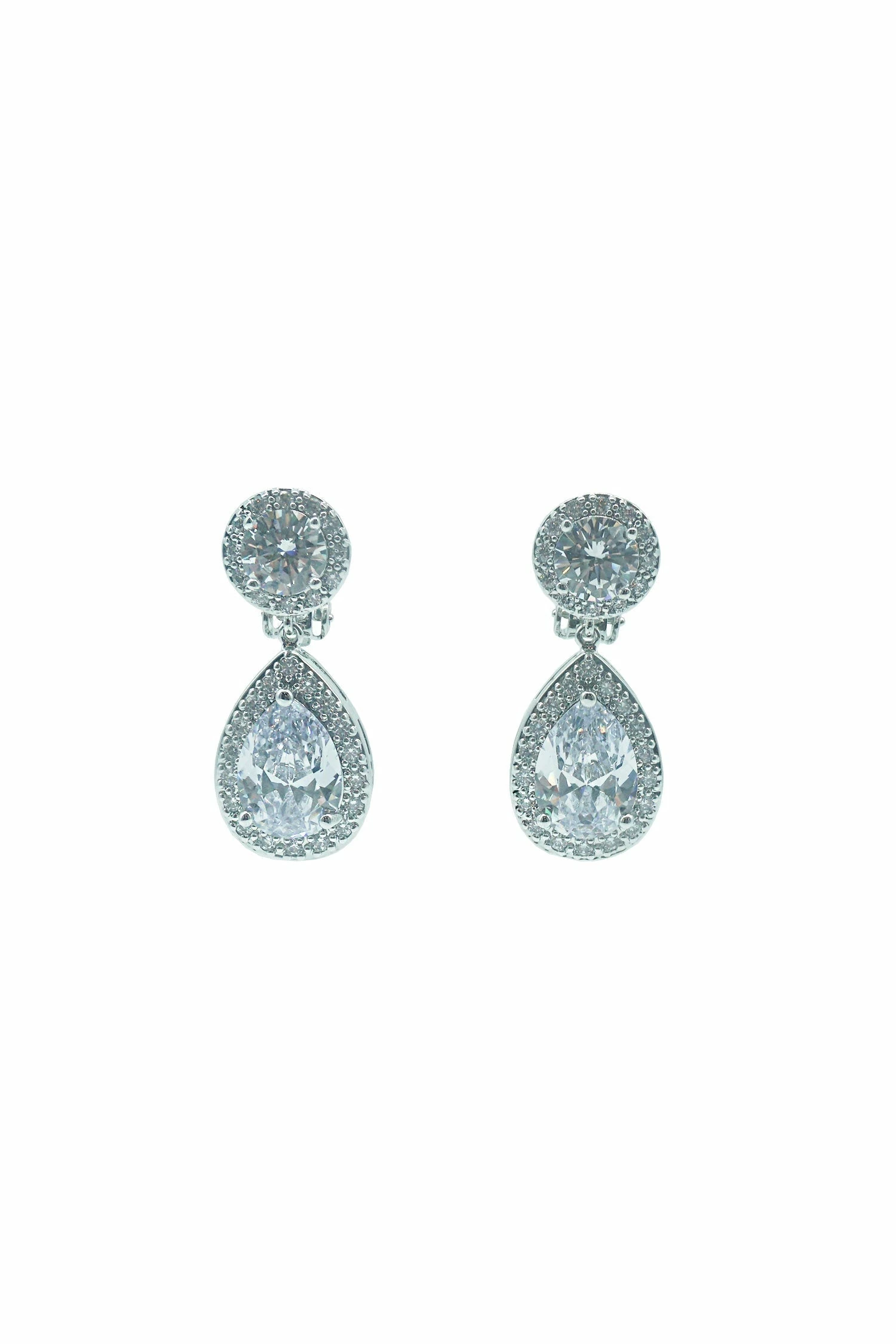 Belen Silver Diamante Drop Earrings 3 Belen Silver Diamante Drop Earrings
