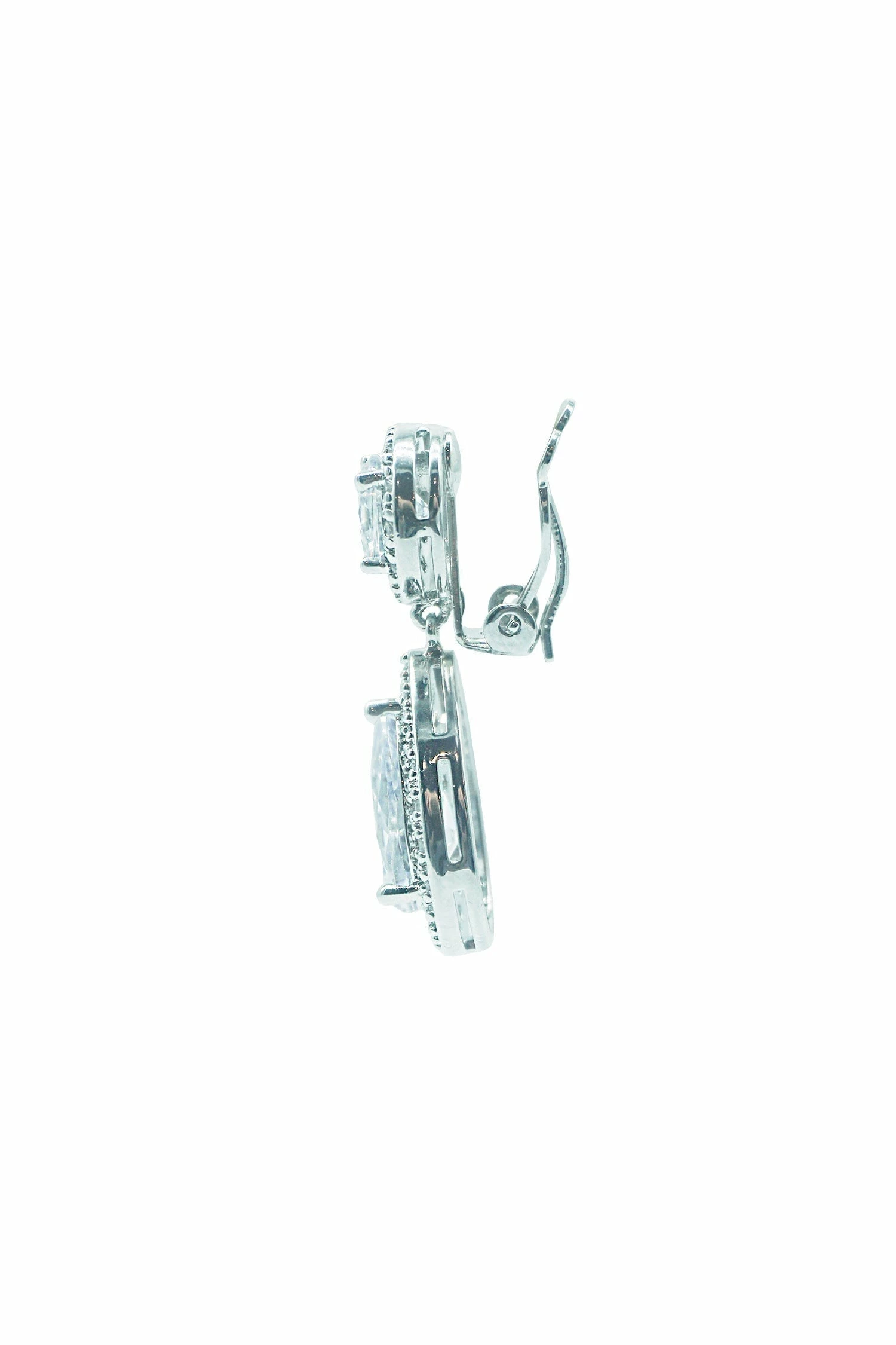 Belen Silver Diamante Drop Earrings 5 Belen Silver Diamante Drop Earrings - Image 3