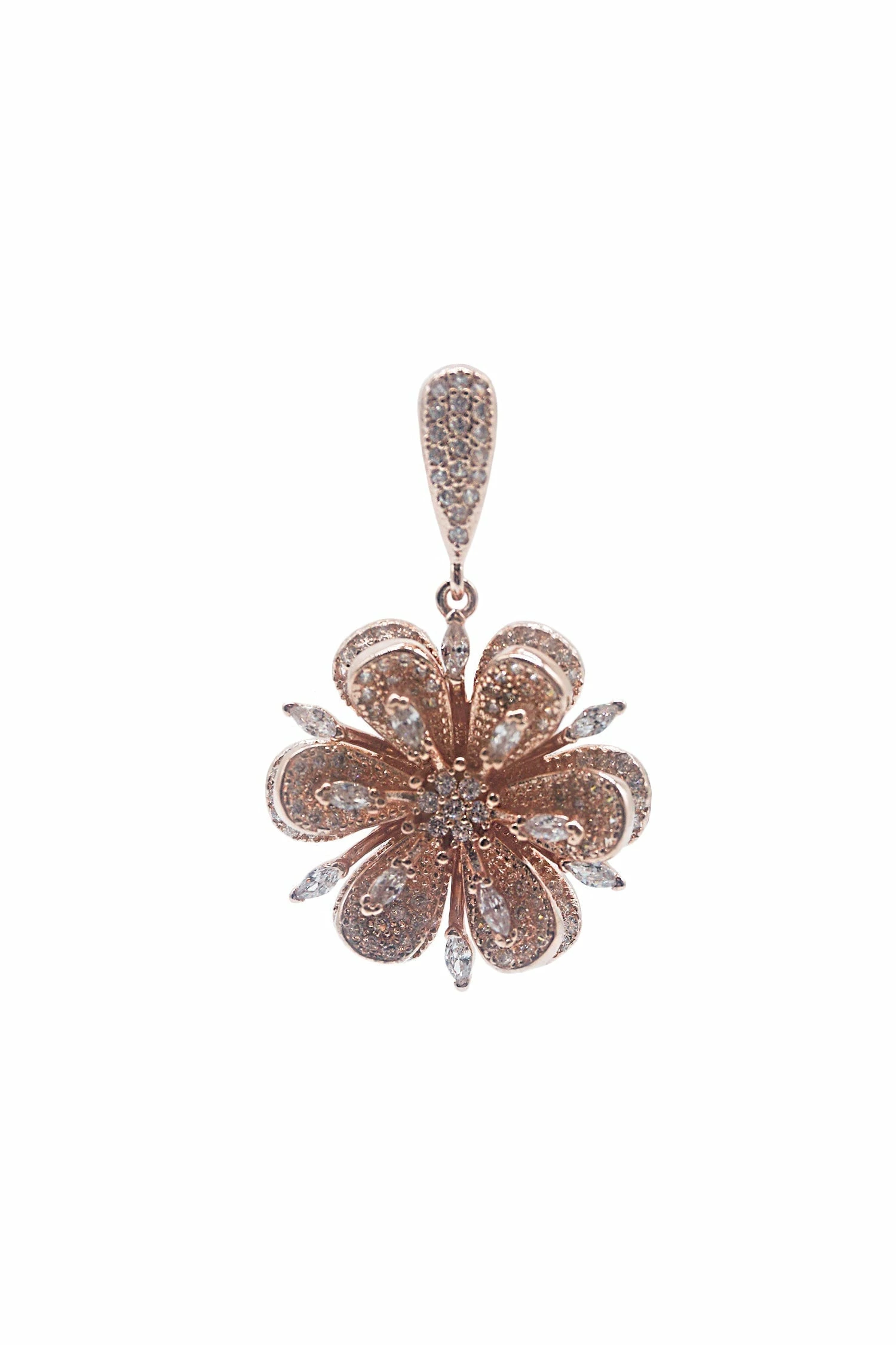 Edaline Rose Gold Flower Earrings 4 Edaline Rose Gold Flower Earrings - Image 2