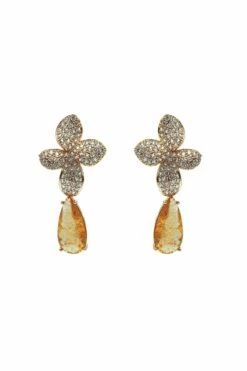 Beatrice Amber Pendant Earrings
