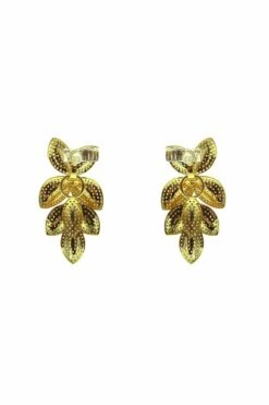 Galina Gold Embellished Earrings -Alamour The Label Shop 368