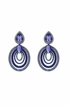 Jamila Purple Oval Earrings