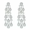 Corrine Silver Embellished Drop Earrings