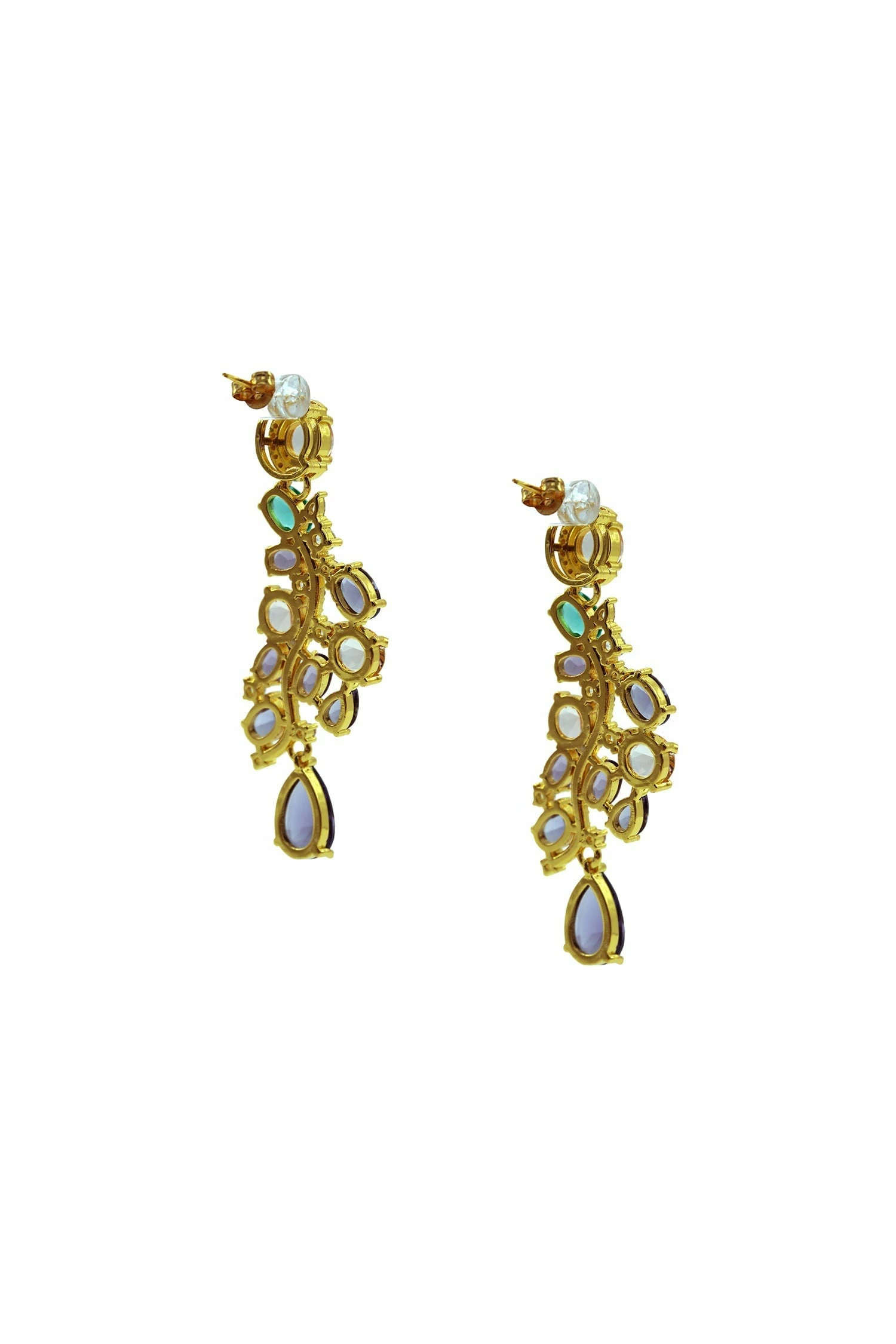 Marcelle Gold Embellished Statement Earrings 4 Marcelle Gold Embellished Statement Earrings - Image 2