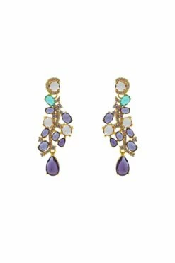 Marcelle Gold Embellished Statement Earrings