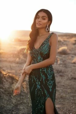 Danica Sequin Gown - Emerald -Alamour The Label Shop 8 bae0dfc0 5e9e 4fbb 996f 5ebf80ed586a