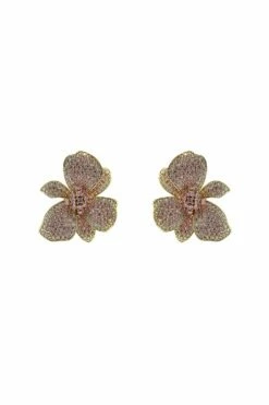 Arianne Pastel Pink Flower Studs