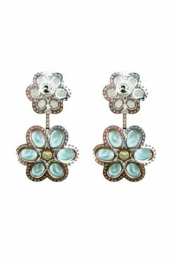 Faretti Blue Flower Drop Earrings -Alamour The Label Shop 9 9c855965 2d20 419e 8c36 eac0546a634c